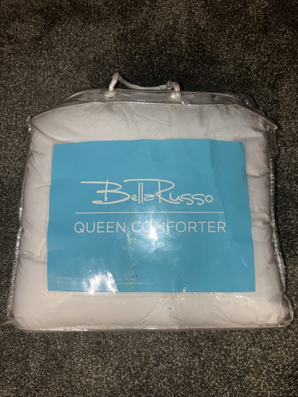 Bella Russo Queen White Comforter New Unopened Inside Package 90 GSM Shell